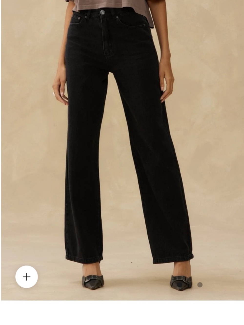 High Rise Denim 34 Inseam - Washed Black